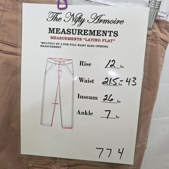 Liz Claiborne Womens Cargo Utility  Ankle Pants 18W Pink Pockets Cotton Spandex - Picture 12 of 12